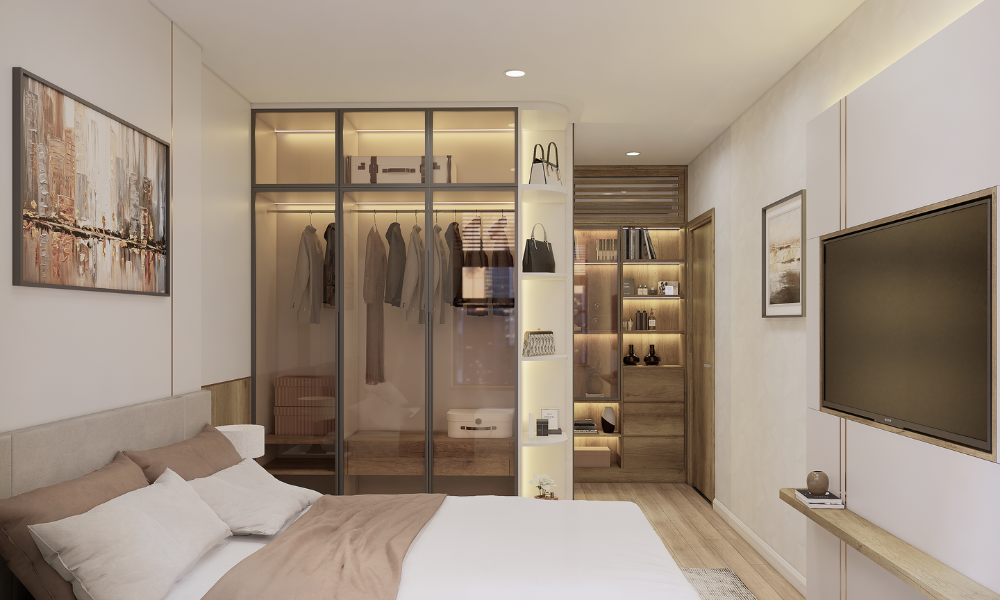 Phòng ngủ 2 tại nhà mẫu Bcons Central Park